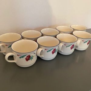Lenox poppies on blue cup and saucer